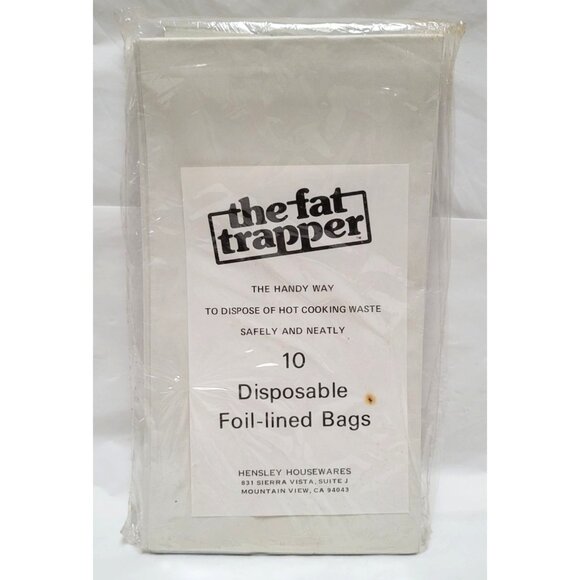 Vintage Lot of 16 The Fat Trapper Disposable Foil-Lined Bags Hot Cooking Waste - Picture 2 of 5